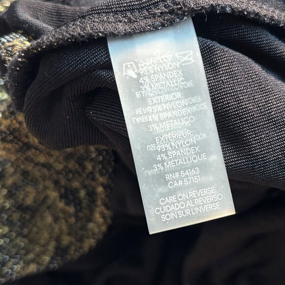 Calvin Klein Glitter Jumpsuit, Black Gold Metallic Sparkly One Piece, sz 4 - Picture 13 of 14